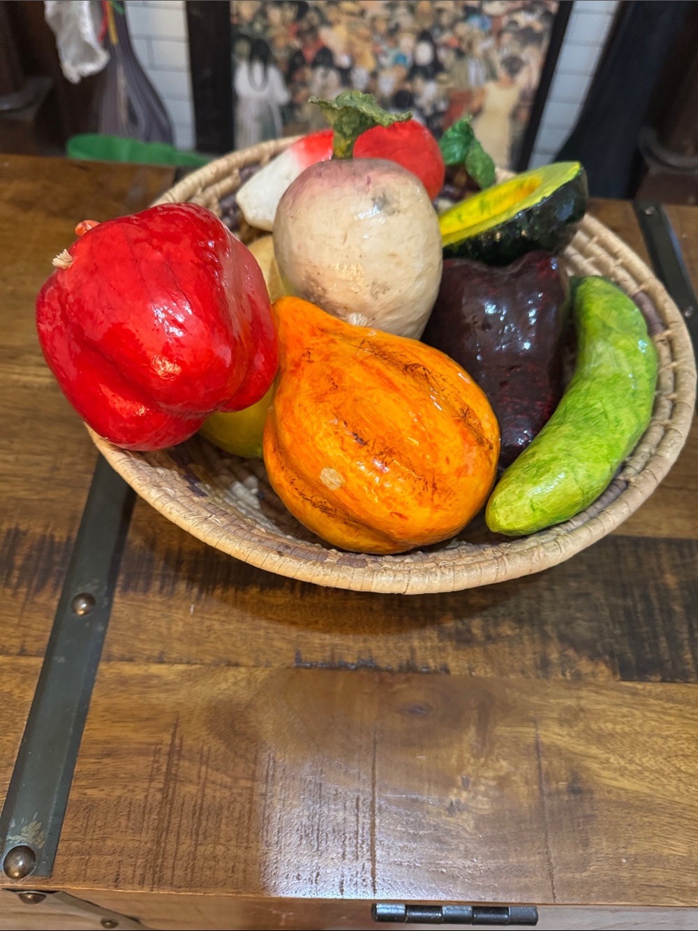 Colorful Hand-Painted Decorative Fruit Bowl